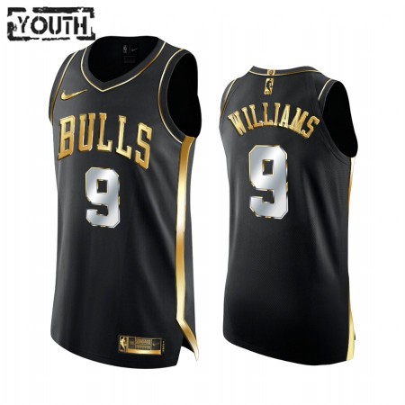 NBA Børn Trøje Chicago Bulls Patrick Williams 9 2020-21 Sort Golden Edition Swingman NBA Børn Trøje Chicago Bulls Patrick Williams 9 2020-21 Sort Golden Edition Swingman